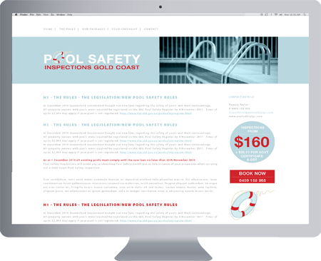 pool inspection website design gold coast