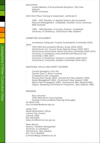 Gold Coast Curriculum Vitae Design and Resume Design