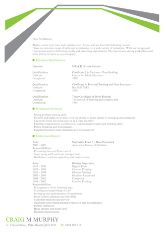 Graphic Design Resume on Gold Coast Curriculum Vitae Design And Resume Design