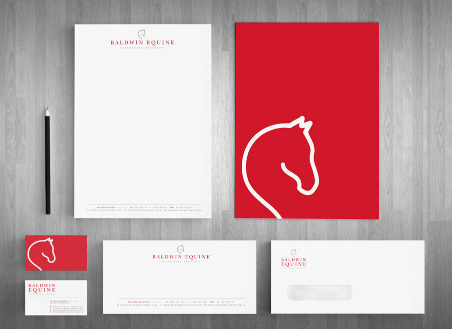 Baldwin Equine Gold Coast Logo, website and Letterhead and Stationary Design