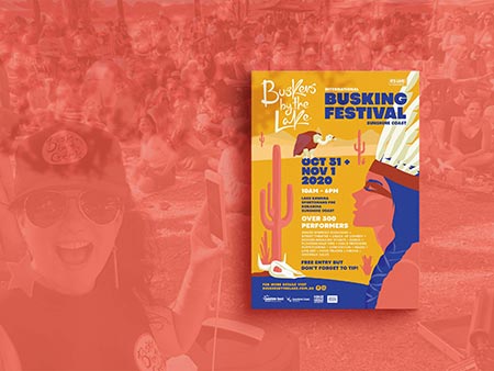 Buskers By The Creek Festival Branding Design