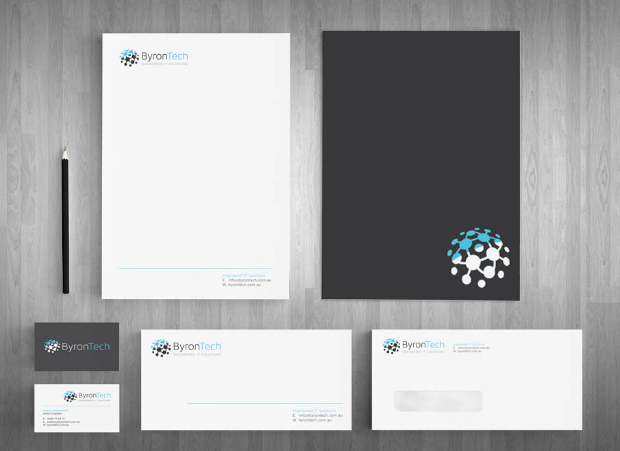 Byron Tech Gold Coast Logo, website and Letterhead and Stationary Design
