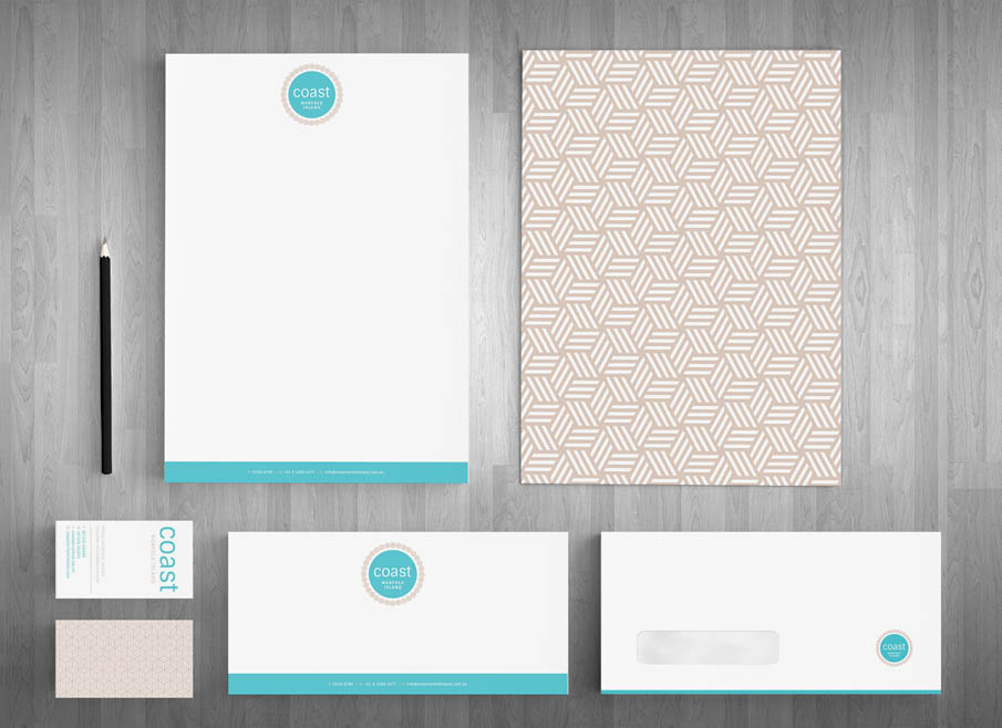 coast Gold Coast Logo, website and Letterhead and Stationary Design