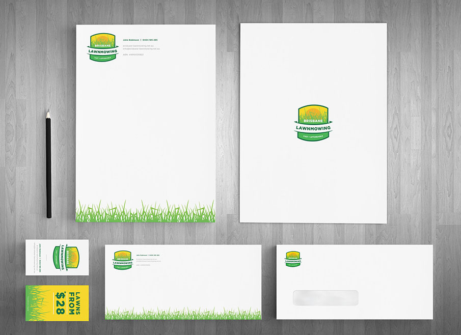 lawnmowing business card design brisbane