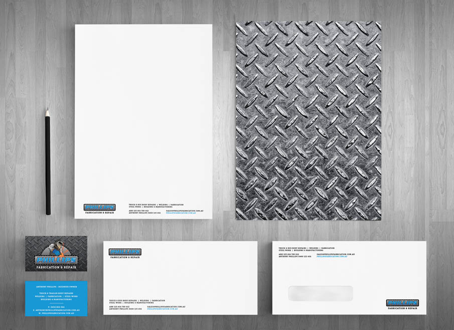 Phillips Fabrication and Repair - Gold Coast Logo, website, Letterhead and Stationary Design