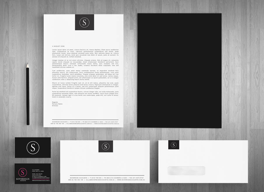 Gold Coast LOGO DESIGN - Sovereign Accounts - Gold Coast Letterhead and Stationary Design