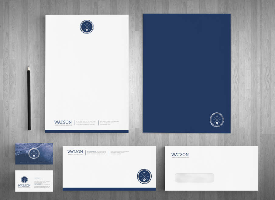 Gold Coast LOGO DESIGN - Watson Marine Engineering - Gold Coast Letterhead and Stationary Design