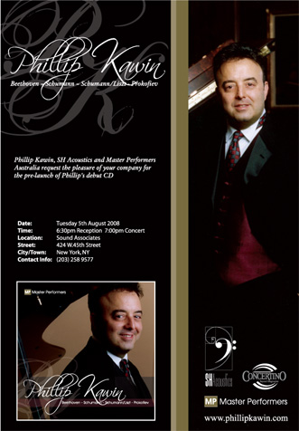 Phillip Kawin Cd Cover and booklet design and poster design