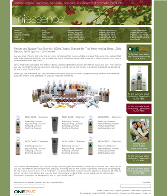 Miessence Organics - Organic skin care products and organic food 